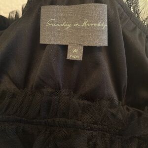 Sunday in Brooklyn Black Lace-Trim Slip